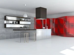 キッチンの最小限のシーン 3Dモデル