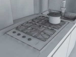 kitchen minimal scene 3D मॉडल