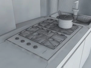 kitchen minimal scene 3D Model