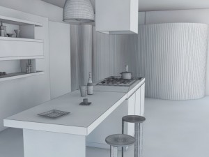 kitchen minimal scene 3D मॉडल