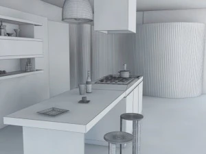 kitchen minimal scene 3D Model