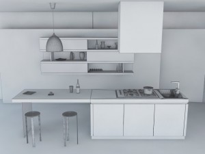 kitchen minimal scene 3D मॉडल