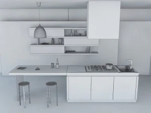 kitchen minimal scene 3D Model