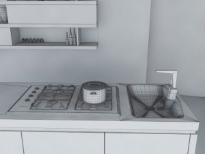 kitchen minimal scene 3D मॉडल