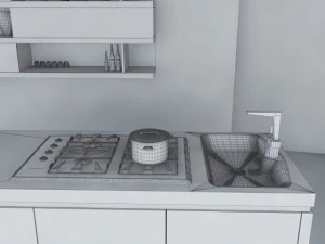 kitchen minimal scene 3D Model