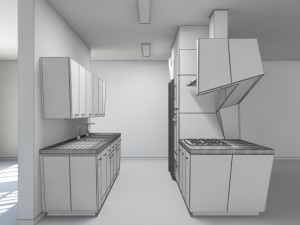 modern kitchen scene max 2011 3D Модель