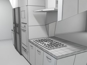 modern kitchen scene max 2011 3D Модель