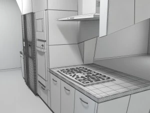 modern kitchen scene max 2011 3D Model