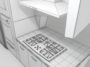 modern kitchen scene max 2011 3D Модель
