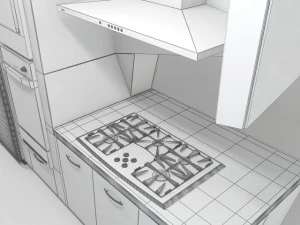 modern kitchen scene max 2011 3D Model
