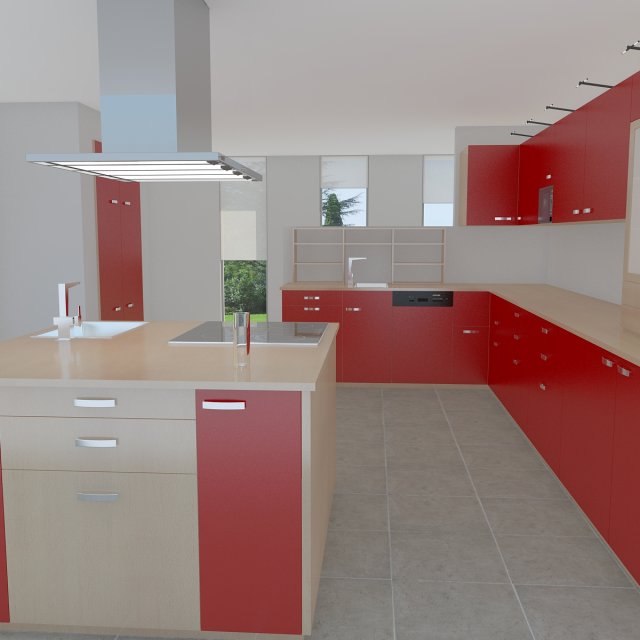 kitchen modern max 2011 3D 模型 .c4d .max .obj .3ds .fbx .stl .blend 