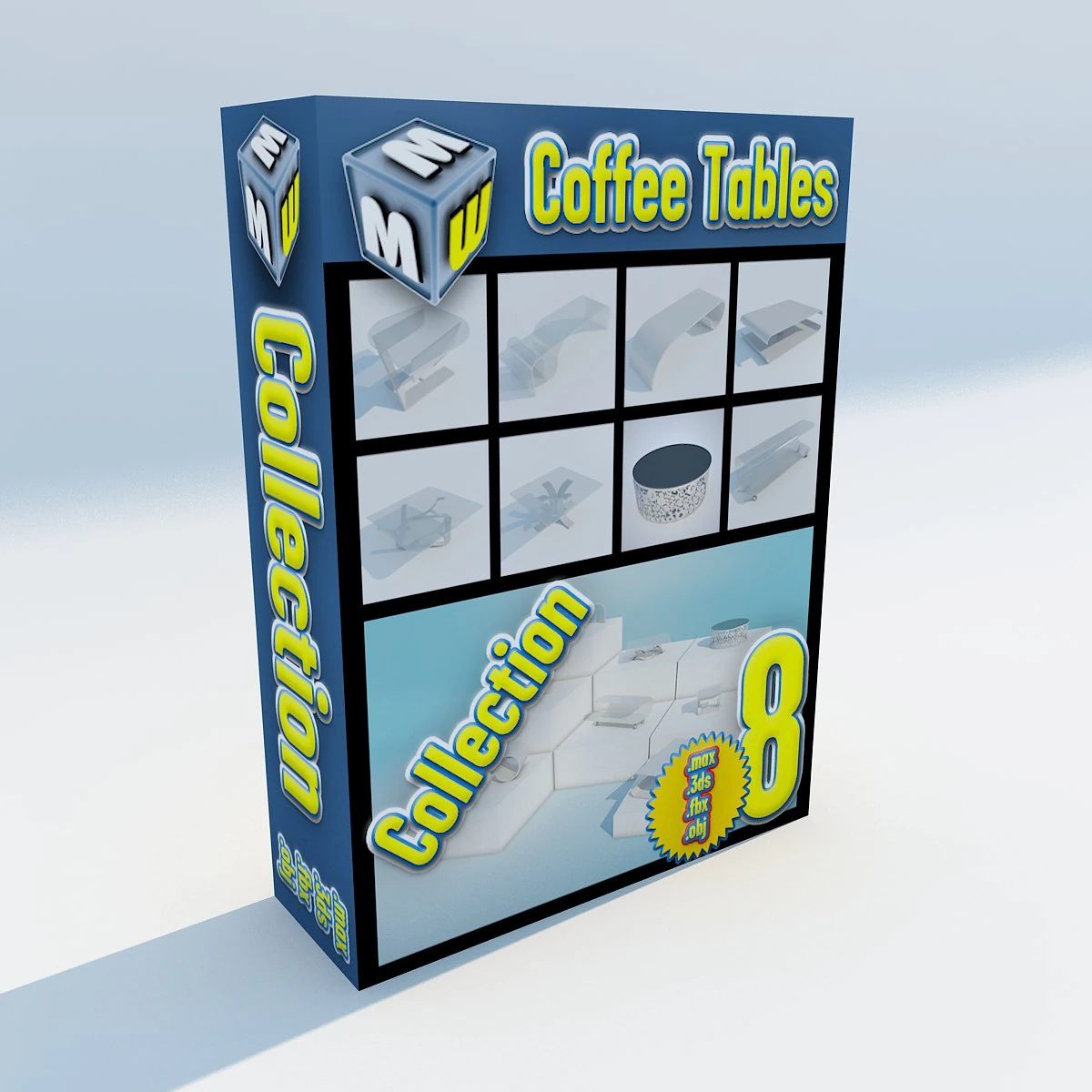 coffee tables collection max 2011 3D Model .c4d .max .obj .3ds .fbx .stl .blend