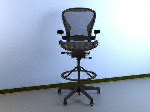 aeron work stool chair herman miller max 2011 Model 3D