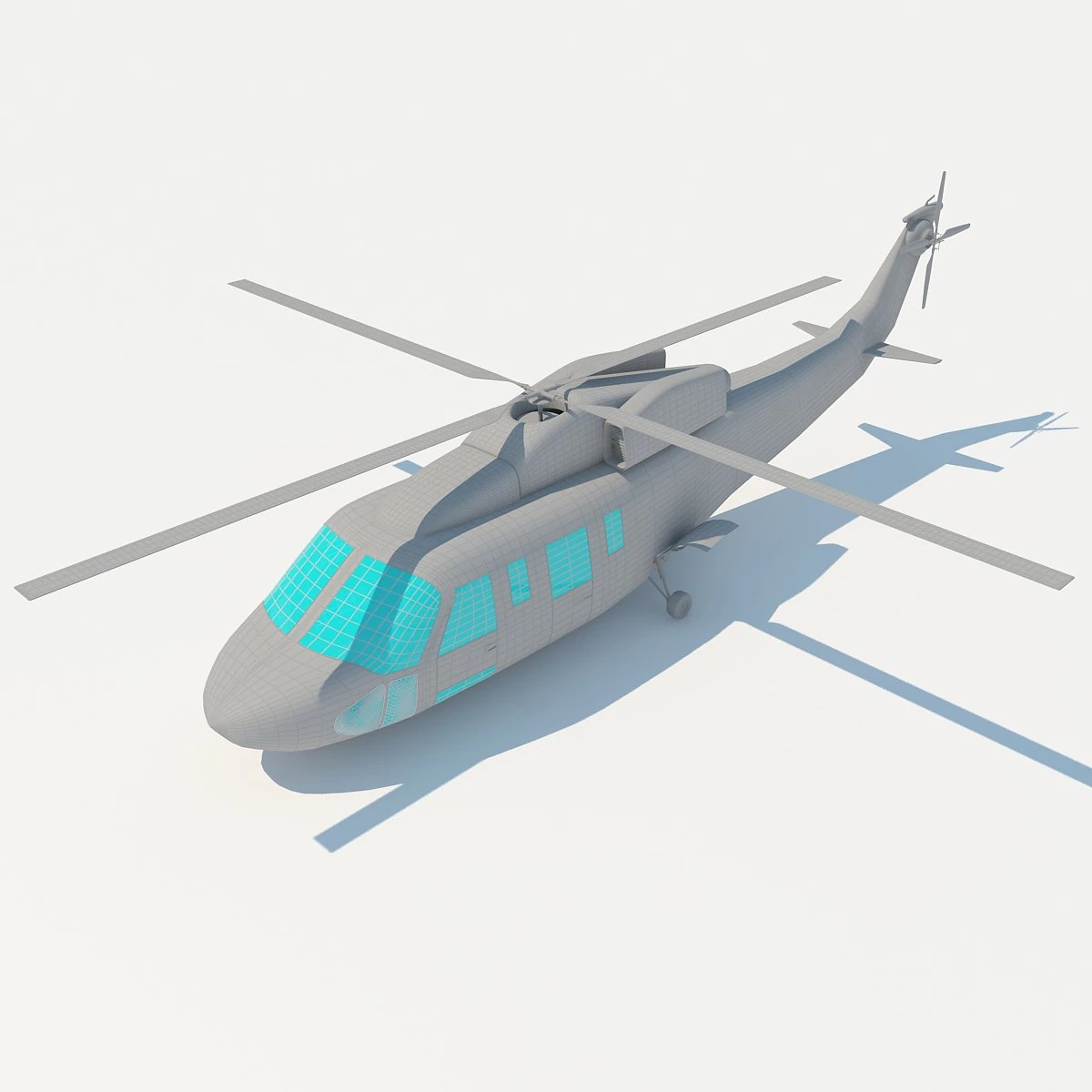 helicopter s 76 max 2011 3D Model .c4d .max .obj .3ds .fbx .stl .blend 