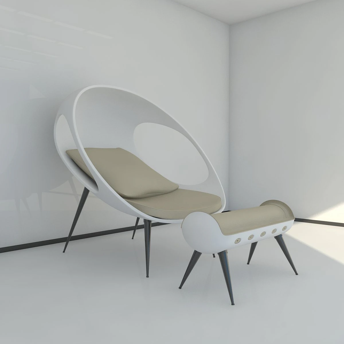 modern sofa gefeva lounge max 2011 3D Model .c4d .max .obj .3ds .fbx .stl .blend 