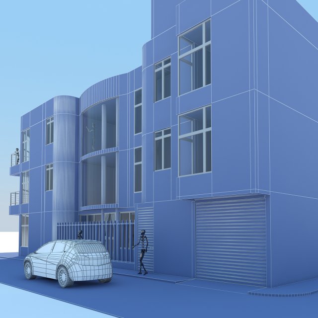 house and commerce max 2011 3D Model .c4d .max .obj .3ds .fbx .stl .blend