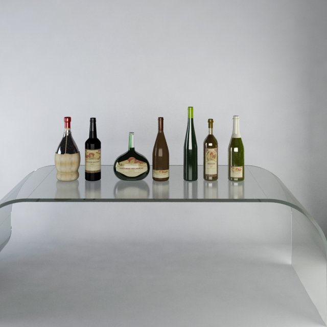 luxury wine bottles max 2011 Model 3D .c4d .max .obj .3ds .fbx .stl .blend