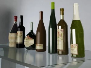 luxury wine bottles max 2011 3D Model