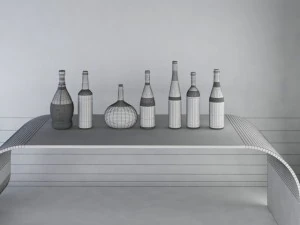luxury wine bottles max 2011 3D Model