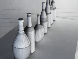 luxury wine bottles max 2011 3D Model