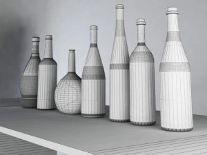 luxury wine bottles max 2011 3D Model