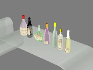 luxury wine bottles max 2011 3D Model