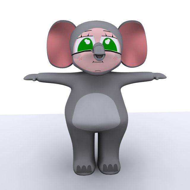elephant girl max 2010 3D Model .c4d .max .obj .3ds .fbx .stl .blend