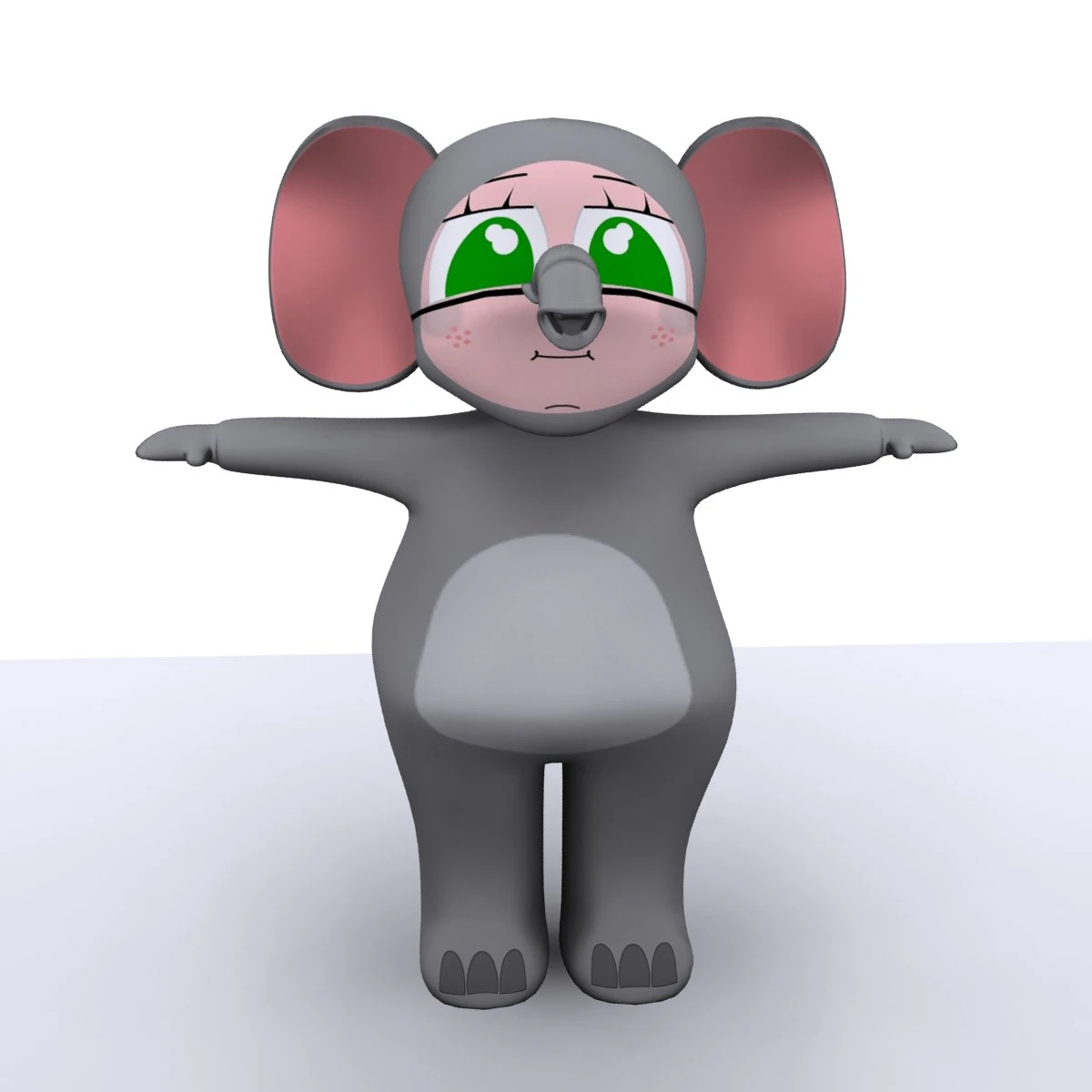 elephant girl max 2010 3D Model .c4d .max .obj .3ds .fbx .stl .blend 