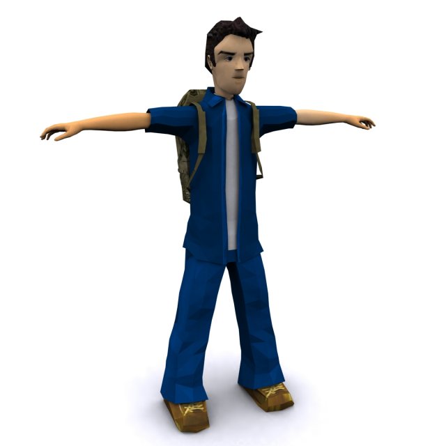 low poly character in max 2010 3D 模型 .c4d .max .obj .3ds .fbx .stl .blend 
