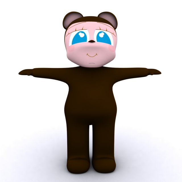 bear kid max 2010 Model 3D .c4d .max .obj .3ds .fbx .stl .blend 