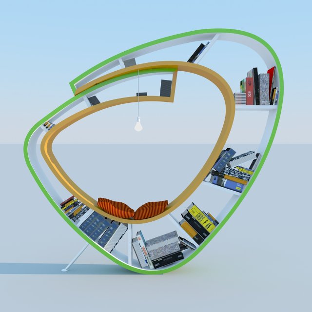 bookshelf modern max 2011 3D मॉडल .c4d .max .obj .3ds .fbx .stl .blend 