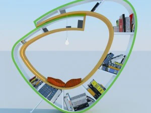 bookshelf modern max 2011 3D Model