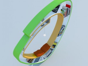 bookshelf modern max 2011 3D मॉडल