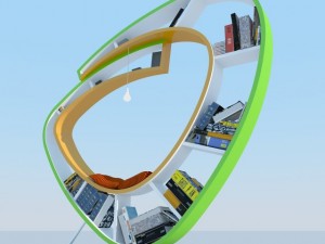 bookshelf modern max 2011 3D मॉडल