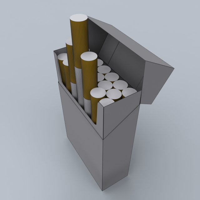 cigarettes box max 2011 3D Model .c4d .max .obj .3ds .fbx .stl .blend 