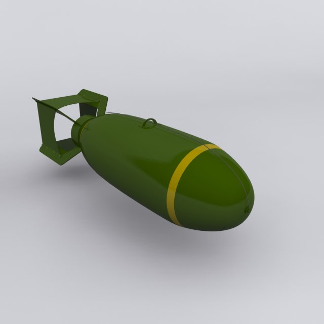 bomb world war ii max 2011 Modelo 3D .c4d .max .obj .3ds .fbx .stl .blend 