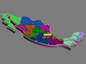 map of mexico max 2010 3D Model