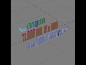 doors windows set max 2011 3D Model
