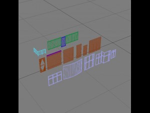 doors windows set max 2011 3D Model