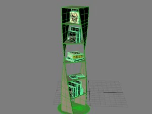 bookshelf  14 max 2011 3D Model