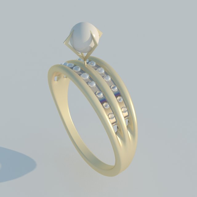 ring pearl Model 3D .c4d .max .obj .3ds .fbx .stl .blend 