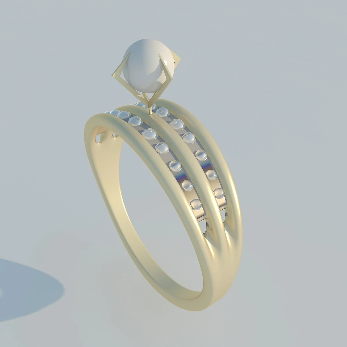 anello perla Modello 3D .c4d .max .obj .3ds .fbx .stl .blend 