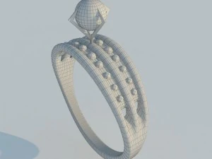 anello perla Modello 3D