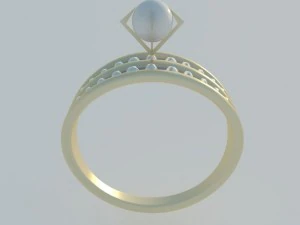 anello perla Modello 3D