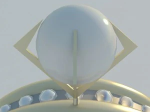 anello perla Modello 3D