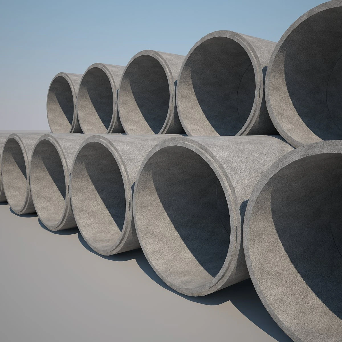 concrete pipes max 2011 3D Model .c4d .max .obj .3ds .fbx .stl .blend 