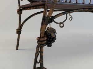 park bench with lamps 3Dモデル