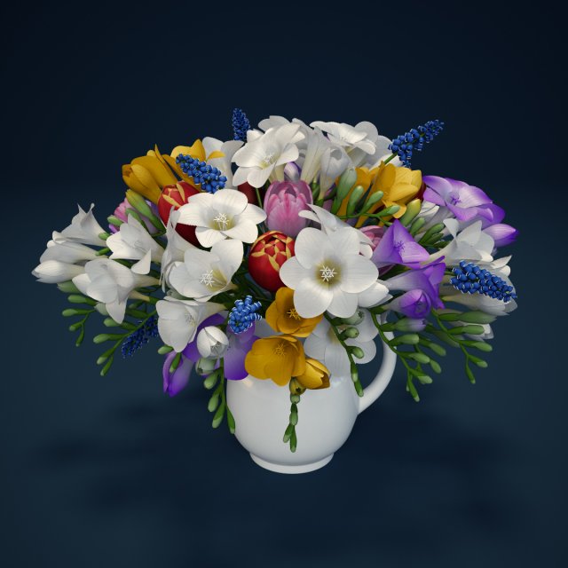 flowers hyacinth freesia tulip 3D Модель .c4d .max .obj .3ds .fbx .stl .blend