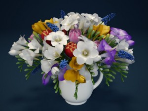 flowers  hyacinth freesia tulip Model 3D