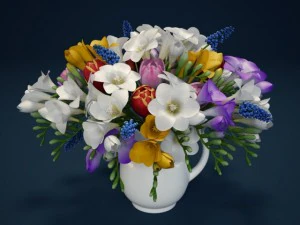 फूल जलकुंभी फ्रीसिया ट्यूलिप 3D मॉडल